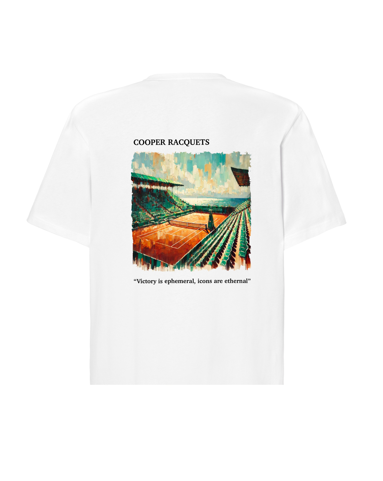 WHITE TENNIS ART T-SHIRT