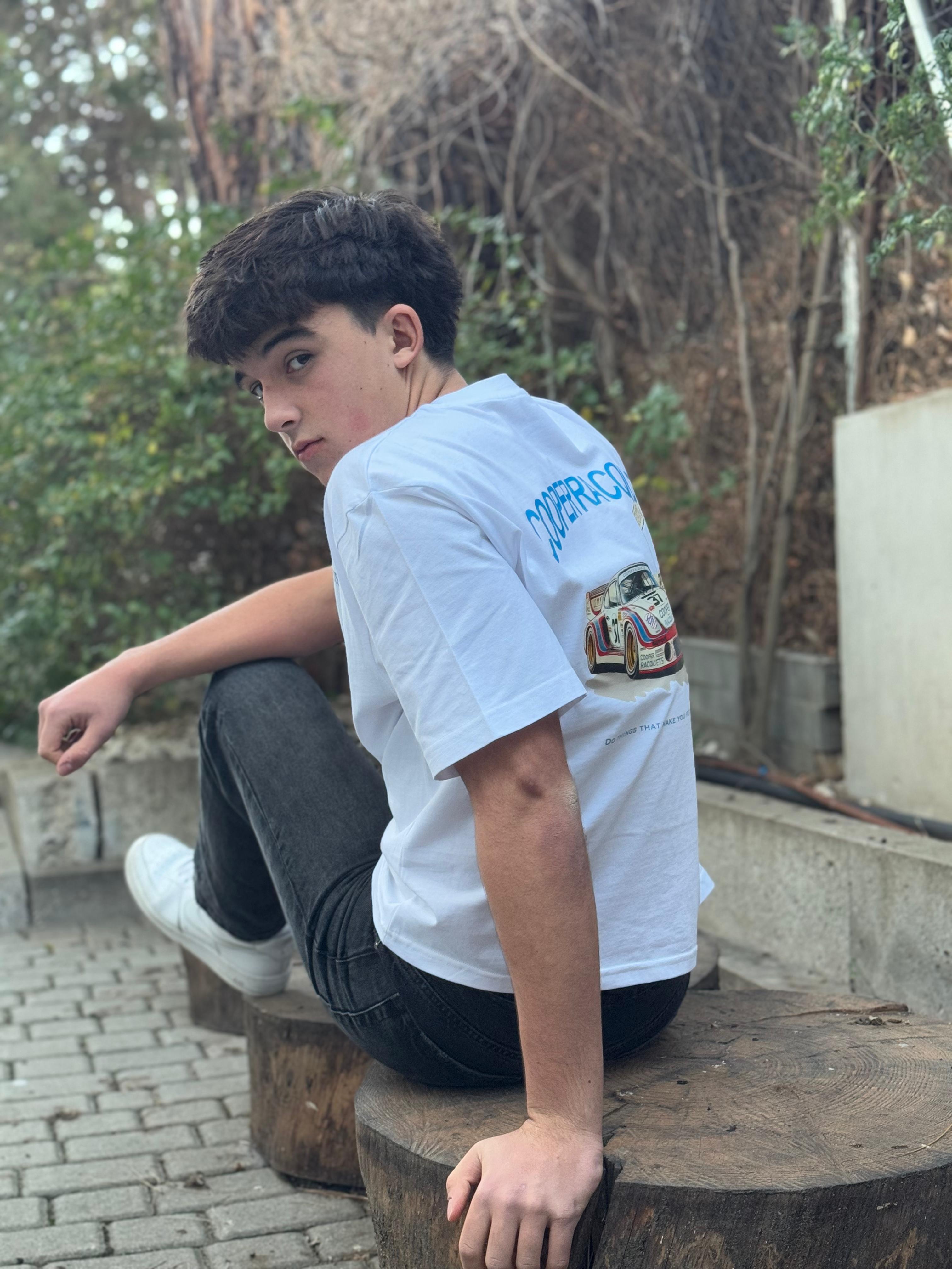 WHITE RACING T-SHIRT