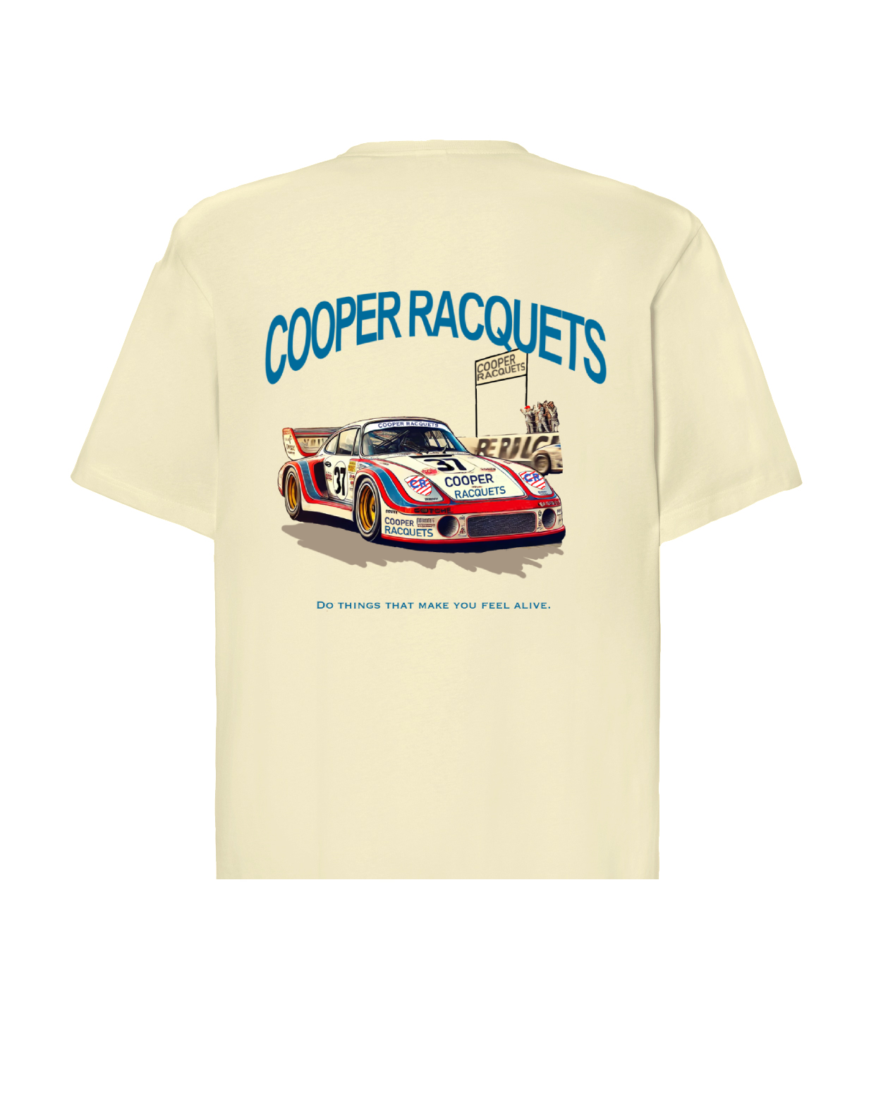 CREAM RACING T-SHIRT