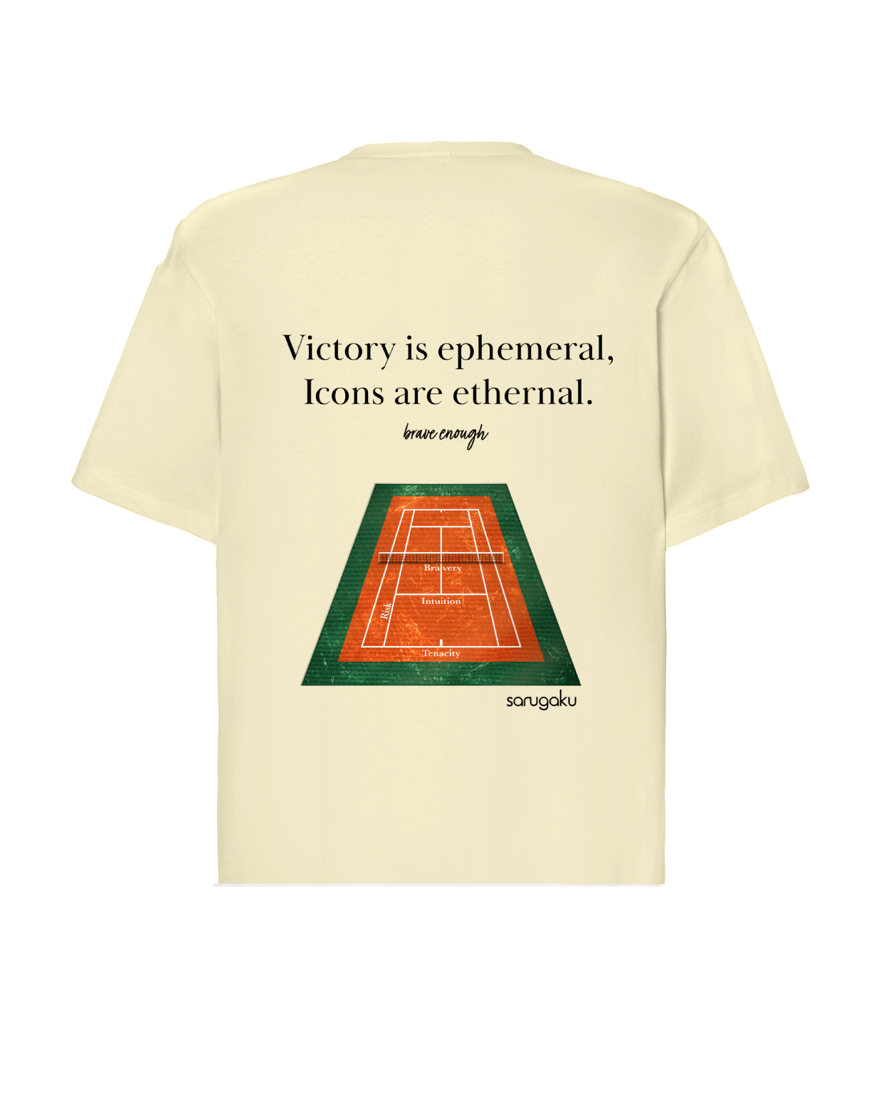 CREAM SARUGAKU TENNIS T-SHIRT